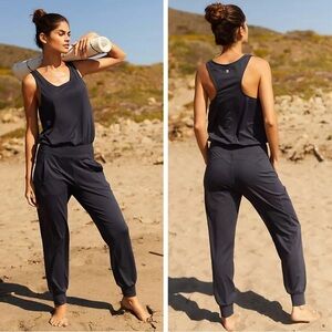 Sweaty Betty XS Gary Jumpsuit Racerback Tank Jogger Black Anthropologie